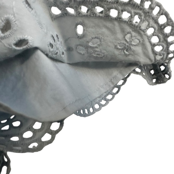 INTERMIX Womens Malia Scalloped Eyelet Shorts Size 2 Blue Lined High Rise - Picture 8 of 12